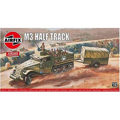 Airfix Vintage Classics Set A02318V M3 Half-Track modelbouw van kunststof voor volwassenen en kinderen vanaf 8 jaar, set bevat 54 delen, schroeven en stickers voertuigset Airfix Vintage Classics Set A02318V M3 Half-Track modelbouw van kunststof voor volwassenen en kinderen vanaf 8 jaar, set bevat 54 delen, schroeven en stickers voertuigset