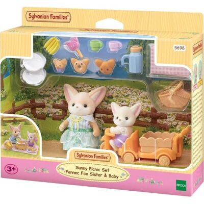 Sylvanian Families De Fennec broers en zussen picknickset 5698 Speelklare minipoppen Meerkleurige mini-poppen Sylvanian Families De Fennec broers en zussen picknickset 5698 Speelklare minipoppen Meerkleurige mini-poppen
