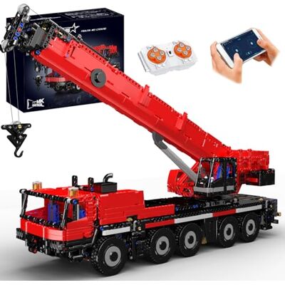 Mould King Techniek Trekwagen Kraan Klemblokken Truck Bouwstenen Model 3218 Stuks Afstandsbediening Montagekit Luchtwagen voor Volwassenen en Tieners (rood) Mould King Techniek Trekwagen Kraan Klemblokken Truck Bouwstenen Model 3218 Stuks Afstandsbediening Montagekit Luchtwagen voor Volwassenen en Tieners (rood)