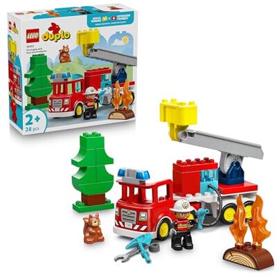 Lego DUPLO Mijn stad brandweerwagen – educatief speelgoed ter bevordering van de motoriek – rode vrachtwagen met ladder, figuur en eekhoorn – cadeau-idee voor verjaardag voor jongens of meisjes vanaf 2 jaar 10473 Lego DUPLO Mijn stad brandweerwagen – educatief speelgoed ter bevordering van de motoriek – rode vrachtwagen met ladder, figuur en eekhoorn – cadeau-idee voor verjaardag voor jongens of meisjes vanaf 2 jaar 10473