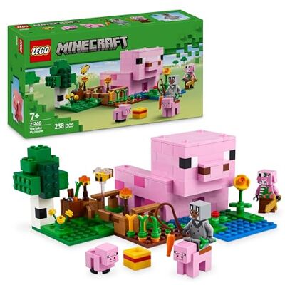 Lego Minecraft Biggetjeshuis 21268 Speelgoed voor kinderen vanaf 7 jaar, heldenfiguur, mobs, boerderij en bosbioom, wolf, cadeau voor gamers, 238 delen Lego Minecraft Biggetjeshuis 21268 Speelgoed voor kinderen vanaf 7 jaar, heldenfiguur, mobs, boerderij en bosbioom, wolf, cadeau voor gamers, 238 delen