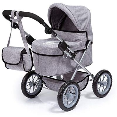 Bayer Design 13010AA Trendy poppenwagen met tas, in hoogte verstelbare handgreep, opvouwbaar, geïntegreerde mand, grote wielen, voor meisjes en jongens vanaf 3 jaar Bayer Design 13010AA Trendy poppenwagen met tas, in hoogte verstelbare handgreep, opvouwbaar, geïntegreerde mand, grote wielen, voor meisjes en jongens vanaf 3 jaar