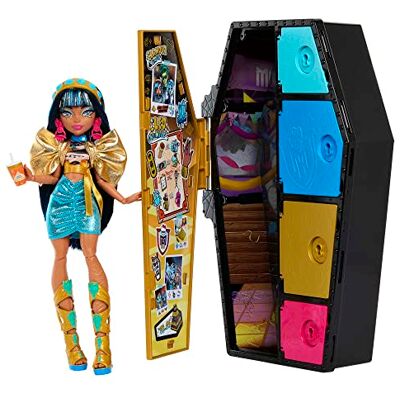 Monster Cable Cleo De Nile Monsterlijke Secrets Set met pop, bekleding, kluisje en meer dan 19 accessoires, speelgoed voor kinderen, vanaf 4 jaar, HKY63 Monster Cable Cleo De Nile Monsterlijke Secrets Set met pop, bekleding, kluisje en meer dan 19 accessoires, speelgoed voor kinderen, vanaf 4 jaar, HKY63