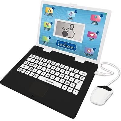 Lexibook , JC498i1 tweetalige educatieve laptop, Engels/Frans, 124 taalactiviteiten, schrijven, wiskunde, logica, muziek en spelletjes, jongens en meisjes, JC498i1 Lexibook , JC498i1 tweetalige educatieve laptop, Engels/Frans, 124 taalactiviteiten, schrijven, wiskunde, logica, muziek en spelletjes, jongens en meisjes, JC498i1