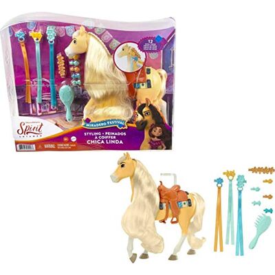 Mattel Dreamworks Spirit GXF71, Spirit Untamed Miradero Festival Stijlvol Paard Chica Linda (20 cm) met lange manen, staart en haaraccessoires, geweldig cadeau voor 3 jaar en ouder Mattel Dreamworks Spirit GXF71, Spirit Untamed Miradero Festival Stijlvol Paard Chica Linda (20 cm) met lange manen, staart en haaraccessoires, geweldig cadeau voor 3 jaar en ouder