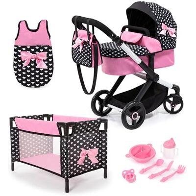 Bayer Design 17060AB XEO pop kinderwagenset, verstelbare handgreep, transformeerbaar, slaapzak, bed, accessoires van kunststof Bayer Design 17060AB XEO pop kinderwagenset, verstelbare handgreep, transformeerbaar, slaapzak, bed, accessoires van kunststof