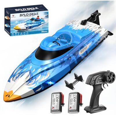 Cirmine RC-boot op afstand bestuurd, 25 km/u, waterdicht, 2,4 GHz, met waterkoeling, led, automatisch draaien, batterij- en reikalarm, 2 batterijen inbegrepen, voor kinderen en volwassenen, zwembad en meer Cirmine RC-boot op afstand bestuurd, 25 km/u, waterdicht, 2,4 GHz, met waterkoeling, led, automatisch draaien, batterij- en reikalarm, 2 batterijen inbegrepen, voor kinderen en volwassenen, zwembad en meer