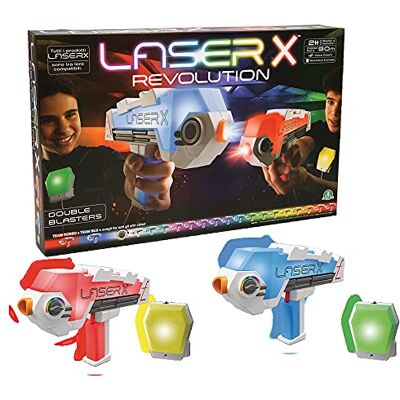 Giochi Preziosi LAE12000 Laser X Revolution Blaster, kies de kleur van je team, richt tot 90 m, met 2 blasters, 2 ontvangers en Voice Coach, voor kinderen vanaf 6 jaar Giochi Preziosi LAE12000 Laser X Revolution Blaster, kies de kleur van je team, richt tot 90 m, met 2 blasters, 2 ontvangers en Voice Coach, voor kinderen vanaf 6 jaar