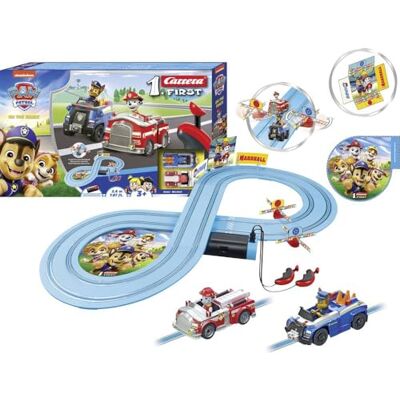 Carrera First Paw Patrol On The Track speelcircuit met Chase & Marshall, kindvriendelijke handregelaar, 2,4 m afstand en interactieve elementen, voor kleine racespellen en avonturen Carrera First Paw Patrol On The Track speelcircuit met Chase & Marshall, kindvriendelijke handregelaar, 2,4 m afstand en interactieve elementen, voor kleine racespellen en avonturen