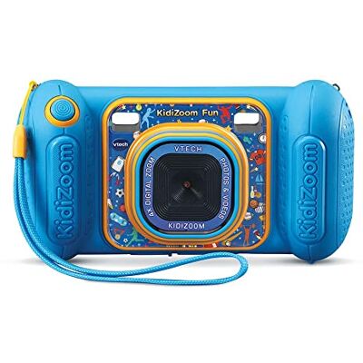 VTech KidiZoom Fun blauw, digitale camera voor kinderen, 9-in-1, foto's en video's, kleurenscherm, filters, kaders en grappige effecten, cadeau voor kinderen van 3 tot 10 jaar VTech KidiZoom Fun blauw, digitale camera voor kinderen, 9-in-1, foto's en video's, kleurenscherm, filters, kaders en grappige effecten, cadeau voor kinderen van 3 tot 10 jaar