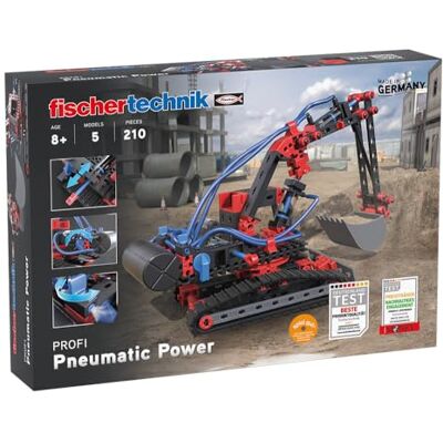 fischertechnik Profi Pneumatic Power 533874 Bouwpakket, educatief speelgoed voor kinderen, 5 modellen, vanaf 8 jaar, blauw fischertechnik Profi Pneumatic Power 533874 Bouwpakket, educatief speelgoed voor kinderen, 5 modellen, vanaf 8 jaar, blauw
