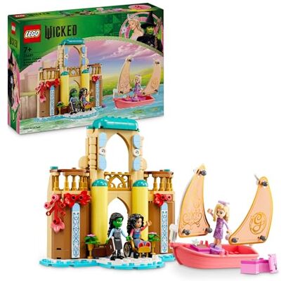 Lego Wicked Glinda, Elphaba & Nessarose aan de Universiteit van Shiz, bouwspeelgoed met boot, 3 mini-poppen en grappige accessoires, cadeau voor meisjes en filmfans vanaf 7 jaar 75681 Lego Wicked Glinda, Elphaba & Nessarose aan de Universiteit van Shiz, bouwspeelgoed met boot, 3 mini-poppen en grappige accessoires, cadeau voor meisjes en filmfans vanaf 7 jaar 75681