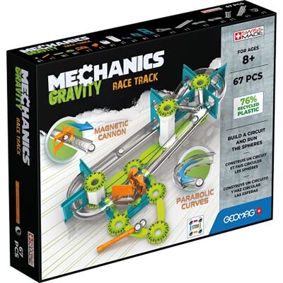 Geomag Mechanics Gravity Race Track Educatief en creatief spel voor kinderen Magnetic Building Blocks, Race Track met magnetische blokken, gerecycled plastic Set van 67 stuks Geomag Mechanics Gravity Race Track Educatief en creatief spel voor kinderen Magnetic Building Blocks, Race Track met magnetische blokken, gerecycled plastic Set van 67 stuks