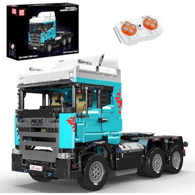 Mould King 13203 Technische tractorvrachtwagen, model op afstand bestuurde vrachtwagen met motoren, 2060 onderdelen, mobiele bouwset voor volwassenen en verzamelaars 14+ Mould King 13203 Technische tractorvrachtwagen, model op afstand bestuurde vrachtwagen met motoren, 2060 onderdelen, mobiele bouwset voor volwassenen en verzamelaars 14+