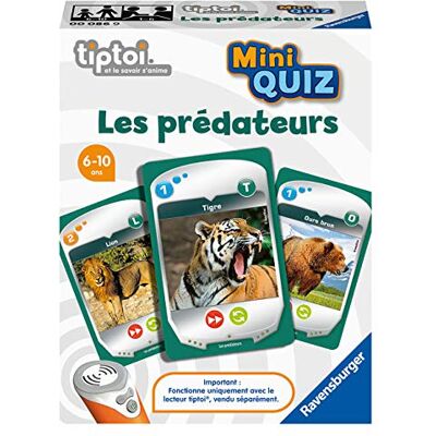Ravensburger Interactief spel Tiptoi® Mini Quiz – roofdieren – elektronische educatieve spelletjes zonder scherm in het Frans – kinderen vanaf 6 jaar – 00086 Ravensburger Interactief spel Tiptoi® Mini Quiz – roofdieren – elektronische educatieve spelletjes zonder scherm in het Frans – kinderen vanaf 6 jaar – 00086