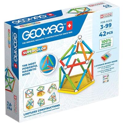 Geomag 383 Supercolor Recycled 42 stuks Geomag 383 Supercolor Recycled 42 stuks