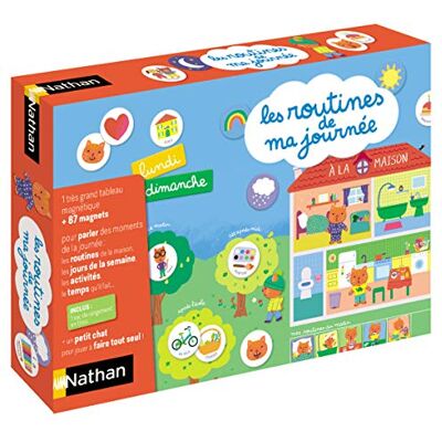 Nathan Mijn dagrituelen – Kalender om je dagen te organiseren Groot educatief magneetbord met 87 magneten Voor kinderen vanaf 3 jaar Nathan Mijn dagrituelen – Kalender om je dagen te organiseren Groot educatief magneetbord met 87 magneten Voor kinderen vanaf 3 jaar
