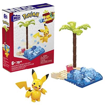 Mega Bloks MEGA Pokémon Bouwset met Pikachu figuur, strandavontuur met 79 compatibele bouwstenen en onderdelen, bouwspel, vanaf 7 jaar, HDL76 Mega Bloks MEGA Pokémon Bouwset met Pikachu figuur, strandavontuur met 79 compatibele bouwstenen en onderdelen, bouwspel, vanaf 7 jaar, HDL76