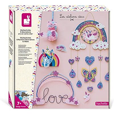 Janod Multi-Activiteitenbox 6 Eenhoorn- en Regenboogprestaties Les Ateliers Deco Creatieve vrijetijdsset voor kinderen Behendigheid en concentratie Vanaf 7 jaar, J07972, meerkleurig, eenheidsmaat Janod Multi-Activiteitenbox 6 Eenhoorn- en Regenboogprestaties Les Ateliers Deco Creatieve vrijetijdsset voor kinderen Behendigheid en concentratie Vanaf 7 jaar, J07972, meerkleurig, eenheidsmaat