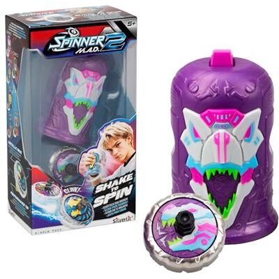 Bizak Spinner Mad 2 Shake 62006323-1 individuele tol met geavanceerd mechanisme, Elixir T-Rex, vechtspeelgoed voor jongens en meisjes vanaf 5 jaar, 6 verschillende stijlen om te verzamelen Bizak Spinner Mad 2 Shake 62006323-1 individuele tol met geavanceerd mechanisme, Elixir T-Rex, vechtspeelgoed voor jongens en meisjes vanaf 5 jaar, 6 verschillende stijlen om te verzamelen