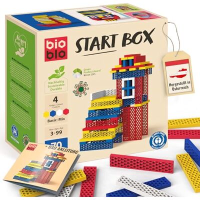 Bioblo Start Box Basic-Mix met 70 bouwblokken Duurzame bouwblokken voor kinderen vanaf 3 jaar Houten bouwblokken voor kinderen Bioblo Start Box Basic-Mix met 70 bouwblokken Duurzame bouwblokken voor kinderen vanaf 3 jaar Houten bouwblokken voor kinderen