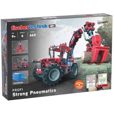 fischertechnik 559876 Strong Pneumatics Professionele bouwset voor kinderen vanaf 9 jaar, pneumatisch bouwspeelgoed met tractor en 5 andere modellen, medium fischertechnik 559876 Strong Pneumatics Professionele bouwset voor kinderen vanaf 9 jaar, pneumatisch bouwspeelgoed met tractor en 5 andere modellen, medium