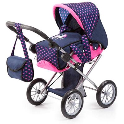 Bayer Design 13654AA City Star 3-in-1 kinderwagen met moderne eenhoorn, combi-kinderwagen, met afneembare draagmand en schoudertas, verstelbaar, voor poppen tot 46 cm, blauw roze Bayer Design 13654AA City Star 3-in-1 kinderwagen met moderne eenhoorn, combi-kinderwagen, met afneembare draagmand en schoudertas, verstelbaar, voor poppen tot 46 cm, blauw roze