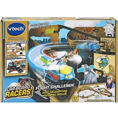 VTech Car-Board Racers, Flight Challenge, racebanen van gerecycled karton* oneindig uitbreidbaar met gemotoriseerde helikopter, cadeau voor kinderen vanaf 5 jaar inhoud in het Frans VTech Car-Board Racers, Flight Challenge, racebanen van gerecycled karton* oneindig uitbreidbaar met gemotoriseerde helikopter, cadeau voor kinderen vanaf 5 jaar inhoud in het Frans