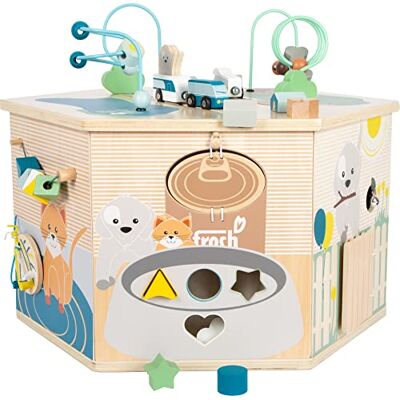small foot Motor Skills Cube XXL houten pets, extra grote motorvaardigheden speelgoed met 8 oppervlakken, vanaf 1 jaar, 12231 small foot Motor Skills Cube XXL houten pets, extra grote motorvaardigheden speelgoed met 8 oppervlakken, vanaf 1 jaar, 12231