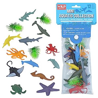 WILD REPUBLIC Polybag, set met figuren, waterpolytas, vijf soorten die in het water leven, cadeau voor kinderen, geweldig voor interactief spel WILD REPUBLIC Polybag, set met figuren, waterpolytas, vijf soorten die in het water leven, cadeau voor kinderen, geweldig voor interactief spel