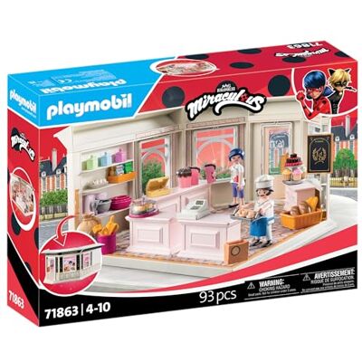 Playmobil Miraculous Franse bakkerij, speelgoed vanaf 4 jaar, cadeau voor kinderen, bevordert creativiteit en rollenspel, bakkerij om opnieuw te spelen en interactieve speelfuncties 71863 Playmobil Miraculous Franse bakkerij, speelgoed vanaf 4 jaar, cadeau voor kinderen, bevordert creativiteit en rollenspel, bakkerij om opnieuw te spelen en interactieve speelfuncties 71863