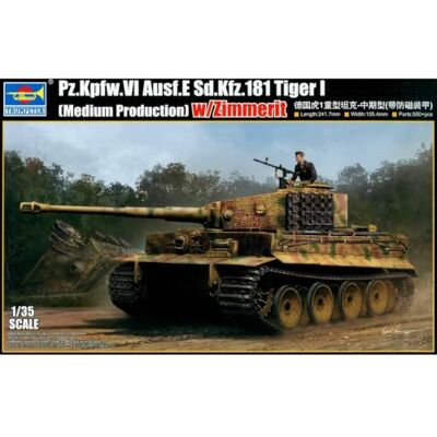 Trumpeter 9539 Pz.Kpfw.VI AUSF.E Sd.Kfz.181 Tiger I (Medium Productie) w/Kamerit modelleerset van gekleurd kunststof Trumpeter 9539 Pz.Kpfw.VI AUSF.E Sd.Kfz.181 Tiger I (Medium Productie) w/Kamerit modelleerset van gekleurd kunststof