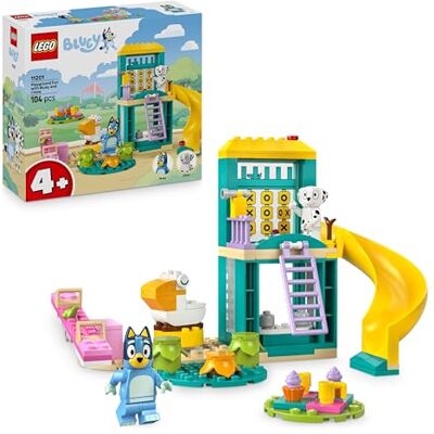 Lego Bluey Playground Fun with Bluey and Chloe – speelgoed voor 4+ jaar oude meisjes en jongens – incl. 2 minifiguren, een functionele Pink See-Saw, Slide, Climbing Frame & 3 Plants – Cadeau voor tv-showfans – 11201 Lego Bluey Playground Fun with Bluey and Chloe – speelgoed voor 4+ jaar oude meisjes en jongens – incl. 2 minifiguren, een functionele Pink See-Saw, Slide, Climbing Frame & 3 Plants – Cadeau voor tv-showfans – 11201