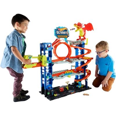 Hot Wheels Let's Race Netflix Ultimate City Garage-bouwset inclusief 2 auto's, parkeergelegenheid voor meer dan 50 auto's, schaal 1:64, vier verdiepingen, vanaf 5 jaar, HKX48 Hot Wheels Let's Race Netflix Ultimate City Garage-bouwset inclusief 2 auto's, parkeergelegenheid voor meer dan 50 auto's, schaal 1:64, vier verdiepingen, vanaf 5 jaar, HKX48