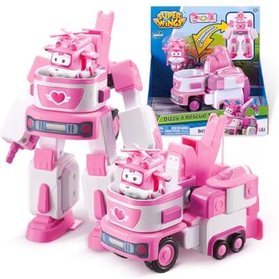 Super Wings Transformations Vliegtuig Dizzy's Rescue Tow, groot kinderspeelfiguur, transformeerbaar speelgoed vliegtuig, voertuig en robotfiguur, speelgoed voor kinderen vanaf 3 jaar 18 cm Super Wings Transformations Vliegtuig Dizzy's Rescue Tow, groot kinderspeelfiguur, transformeerbaar speelgoed vliegtuig, voertuig en robotfiguur, speelgoed voor kinderen vanaf 3 jaar 18 cm