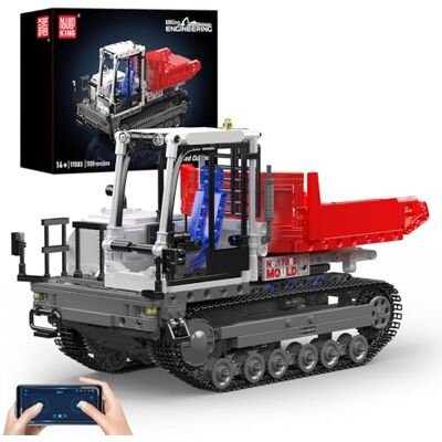 Mould King 17083 Dumper Tracking-bouwset, 1105-delig, MOC Dumper, klemblokken met app en afstandsbediening, STEM bouwspeelgoed voor jongeren/volwassenen Mould King 17083 Dumper Tracking-bouwset, 1105-delig, MOC Dumper, klemblokken met app en afstandsbediening, STEM bouwspeelgoed voor jongeren/volwassenen