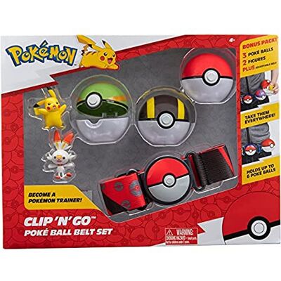 Pokémon Pokemon Clip 'n' Go Poke Ball Belt Set (Ultra Ball, Poke Ball, Nest Ball, Scorbunny, Pikachu, Red Belt) PKW2857 Pokémon Pokemon Clip 'n' Go Poke Ball Belt Set (Ultra Ball, Poke Ball, Nest Ball, Scorbunny, Pikachu, Red Belt) PKW2857