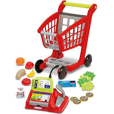 Ecoiffier Toys 1219 supermarktwagen voor kinderen + kassa + accessoires 100% chef vanaf 18 maanden gemaakt in Frankrijk Ecoiffier Toys 1219 supermarktwagen voor kinderen + kassa + accessoires 100% chef vanaf 18 maanden gemaakt in Frankrijk