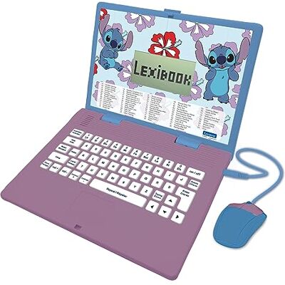 Lexibook , Disney Stitch JC598Di1 leercomputer voor kinderen Engels/Frans, 124 activiteiten, Schrijven, Wiskunde, logica, muziek Lexibook , Disney Stitch JC598Di1 leercomputer voor kinderen Engels/Frans, 124 activiteiten, Schrijven, Wiskunde, logica, muziek