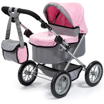 Bayer Design 13008AA Trendy poppenwagen met tas, in hoogte verstelbare handgreep, opvouwbaar, geïntegreerde mand, grote wielen, voor meisjes en jongens vanaf 3 jaar Bayer Design 13008AA Trendy poppenwagen met tas, in hoogte verstelbare handgreep, opvouwbaar, geïntegreerde mand, grote wielen, voor meisjes en jongens vanaf 3 jaar