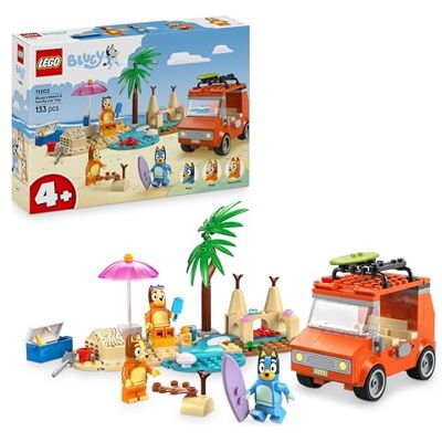 Lego Bluey: Bluey's Beach & Family Car Trip Toy with 3 minifiguren incl. Bingo & Chilli, plus 2 Surfboards, een Sand Castle & Fun Accessories Verjaardagscadeau voor 4+ jaar oude meisjes en jongens 11202 Lego Bluey: Bluey's Beach & Family Car Trip Toy with 3 minifiguren incl. Bingo & Chilli, plus 2 Surfboards, een Sand Castle & Fun Accessories Verjaardagscadeau voor 4+ jaar oude meisjes en jongens 11202