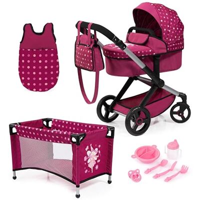 Bayer Design 17067AB XEO pop kinderwagenset, verstelbare handgreep, transformeerbaar, slaapzak, bed, kunststof accessoires Bayer Design 17067AB XEO pop kinderwagenset, verstelbare handgreep, transformeerbaar, slaapzak, bed, kunststof accessoires