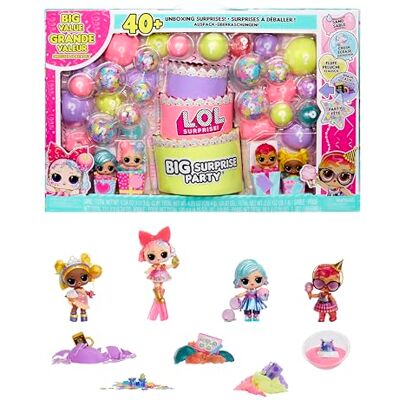 L.O.L. Surprise! Big Surprise Party 4 poppen om te verzamelen, + 40 verrassingen, 5 uitpakervaringen, outfits, zand, gel, schelpen, pluche, feestconfetti, meisjes vanaf 4 jaar L.O.L. Surprise! Big Surprise Party 4 poppen om te verzamelen, + 40 verrassingen, 5 uitpakervaringen, outfits, zand, gel, schelpen, pluche, feestconfetti, meisjes vanaf 4 jaar