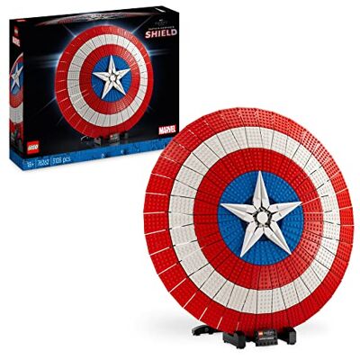 Lego Marvel Het schild van Captain America Avengers Infinity Saga bouwset voor volwassenen met minifiguur, naamplaatje en hamer van Thor cadeau-idee voor mannen en vrouwen 76262 Lego Marvel Het schild van Captain America Avengers Infinity Saga bouwset voor volwassenen met minifiguur, naamplaatje en hamer van Thor cadeau-idee voor mannen en vrouwen 76262