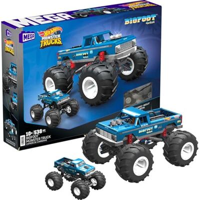 Mega Bloks MEGA Hot Wheels Bigfoot Monster Truck bouwset met 538 delen, authentieke details, functies en verrassingen, geschenkdoos voor verzamelaars en volwassen bouwers, HHD20 Mega Bloks MEGA Hot Wheels Bigfoot Monster Truck bouwset met 538 delen, authentieke details, functies en verrassingen, geschenkdoos voor verzamelaars en volwassen bouwers, HHD20