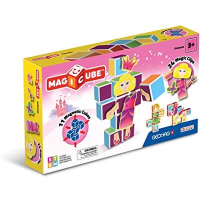 Geomag MagiCube 143 Princess, magnetische constructies en educatieve spellen, 11 magnetische kubussen Geomag MagiCube 143 Princess, magnetische constructies en educatieve spellen, 11 magnetische kubussen