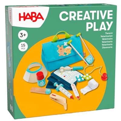 HABA Creative Play Dierenartsspeelset, dierenverzorgingsaccessoires van hout voor kinderen, perfecte aanvulling voor dierenartsenpraktijk en rollenspellen met pluche dieren en poppen HABA Creative Play Dierenartsspeelset, dierenverzorgingsaccessoires van hout voor kinderen, perfecte aanvulling voor dierenartsenpraktijk en rollenspellen met pluche dieren en poppen