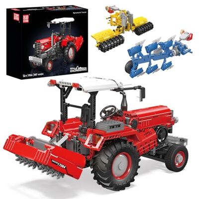 Mould King 17064 Technische tractor, op afstand bestuurd, high-tech met 6 motoren, 3-in-1 tractormodel, grote vorkheftruck, klemblokken (1857 stuks) Mould King 17064 Technische tractor, op afstand bestuurd, high-tech met 6 motoren, 3-in-1 tractormodel, grote vorkheftruck, klemblokken (1857 stuks)