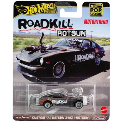Hot Wheels ROADKILL ROTSUN De Cast Model Auto CUSTOM '71 DATSUN 240Z schaal 1:64 lengte 7 cm POP CULTUUR HKC37 Hot Wheels ROADKILL ROTSUN De Cast Model Auto CUSTOM '71 DATSUN 240Z schaal 1:64 lengte 7 cm POP CULTUUR HKC37