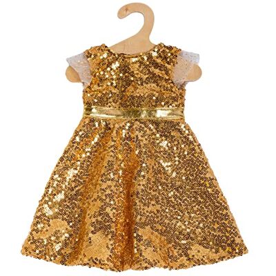 Heless 1330 Poppenkleding in Goldstar design, gouden paillettenjurk en riem voor poppen en knuffeldieren van 28-35 cm Heless 1330 Poppenkleding in Goldstar design, gouden paillettenjurk en riem voor poppen en knuffeldieren van 28-35 cm
